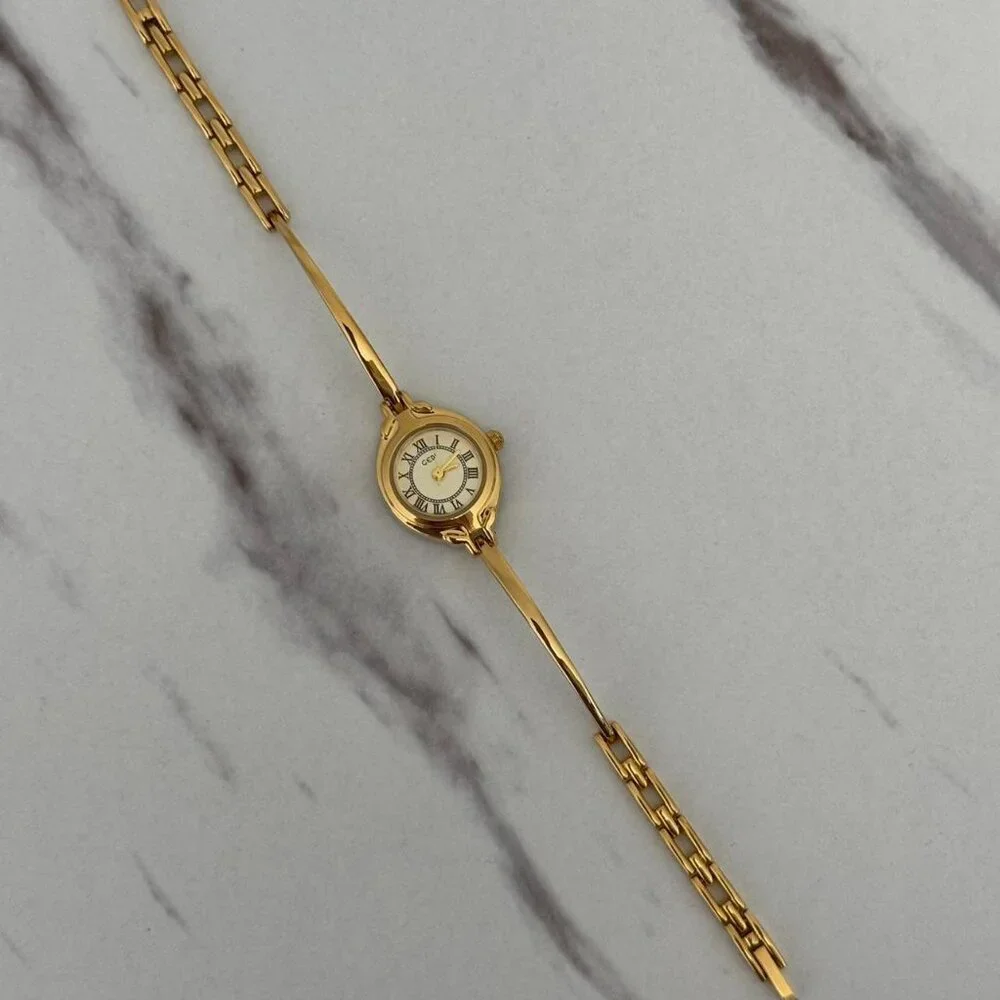 SKU:0109 Women gold mini watch gold bracelet vintage inspired‎ + in a gift box
